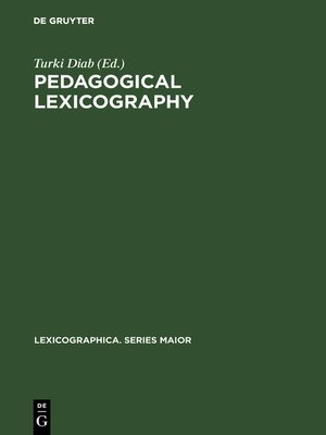cover image of Pedagogical lexicography